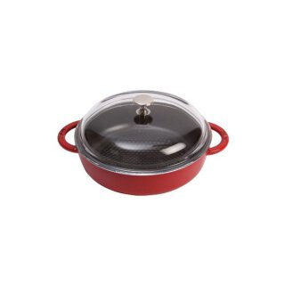 Staub Multifunktionsbr&auml;ter 24 cm 2,4 l Kirschrot Glasdeckel