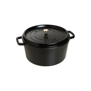 Staub Cocotte schwarz 34 cm rund 12,6 l