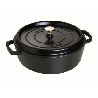 Staub Cocotte flach H&ouml;he 14,1 cm schwarz 26 cm rund 3,8 l