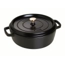 Staub Cocotte flach H&ouml;he 14,1 cm schwarz 26 cm rund...