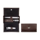 Zwilling Classic Inox Druckknopfetui 3-tlg Rindleder Braun