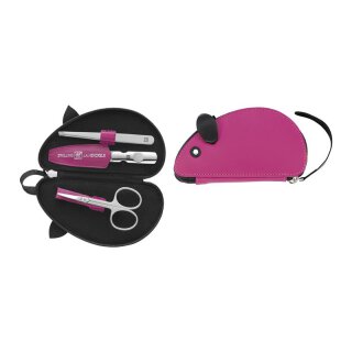 Zwilling Classic Inox Rei&szlig;verschlussetui 3-tlg Ziegenleder Pink