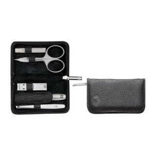 Zwilling Twinox Rei&szlig;verschlussetui 5-tlg Yakleder Schwarz