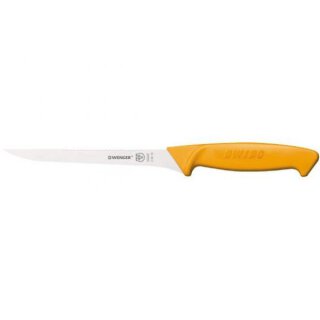 Swibo Fischmesser schmaler Griff 16cm Klinge flexibel mit Entschupper