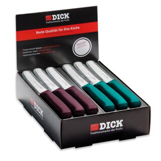 F. DICK Allzweckmesser Verkaufsdisplay,
40-tlg., violett / t&uuml;rkis ProDynamic
