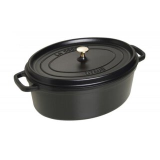Staub Cocotte schwarz 37 cm oval 8 Liter