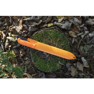 Messerscheide, orange f.1 Messer komplett mit Halteriemchen von F. Dick