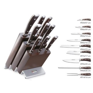 W&uuml;sthof Ikon Grenadill-Holz Messerblock mit 9 Artikeln