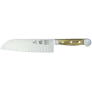Santoku mit Kullenschliff 18 cm Klinge Serie Alpha Olive von G&uuml;de